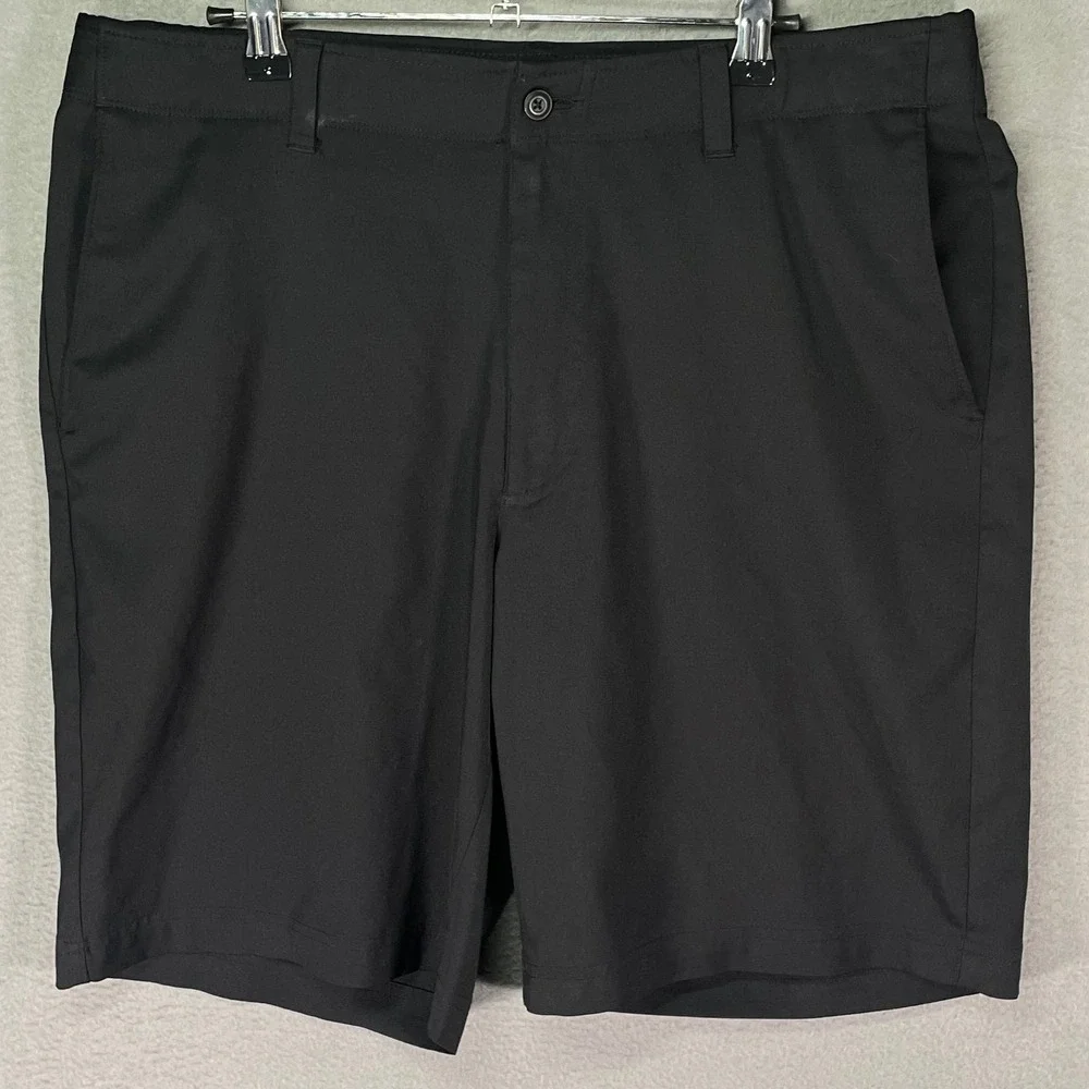 Greg Norman Golf Shorts Mens 34 Black Stretch Performance‎ Flat Front